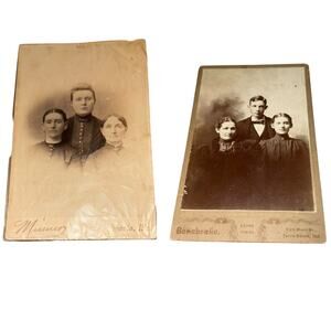 Antique Cabinet Card Photographs Set of Two Victorian Era